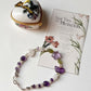 Handmade silver bracelet with floral garden design  