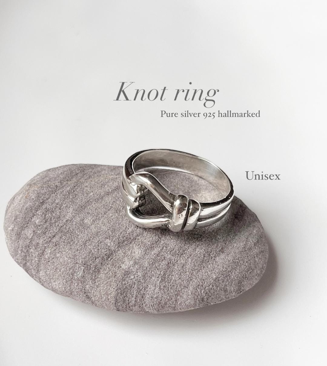 Knot Unisex Band 925 Sterling Silver Ring