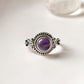 Amethyst Round Boho 925 Sterling Silver Ring