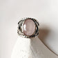 Rose Quartz Statement Twig textured Band 925 Sterling Silver Ring