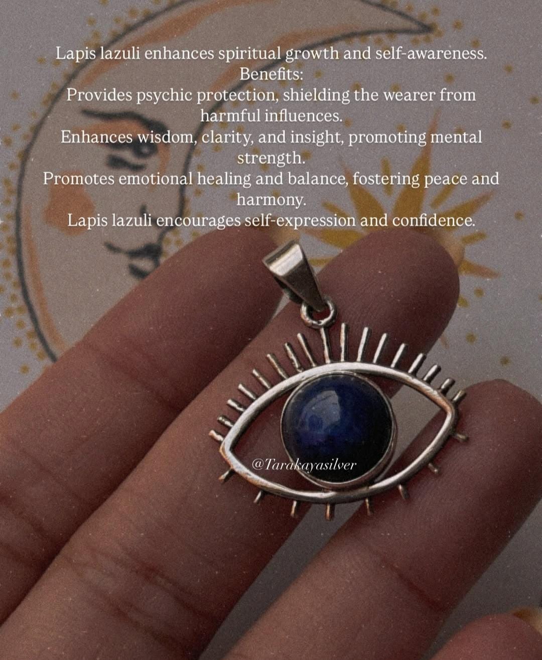 Lapis Lazuli Evil Eye 925 Sterling Silver Pendant