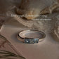 Blue topaz 3 stone pretty band 925 silver ring  