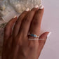 925 silver blue topaz ring with delicate 3-stone setting 