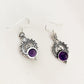 Amethyst Boho Rawa Hook 925 Sterling Silver Earrings