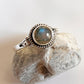 Labradorite Round Boho 925 Sterling Silver Ring