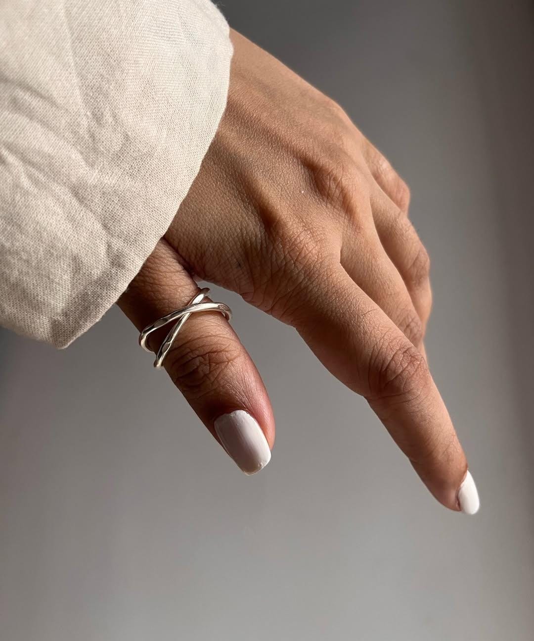 Rolling Band / Interlocked Band / Two Bands 925 Sterling Silver Ring