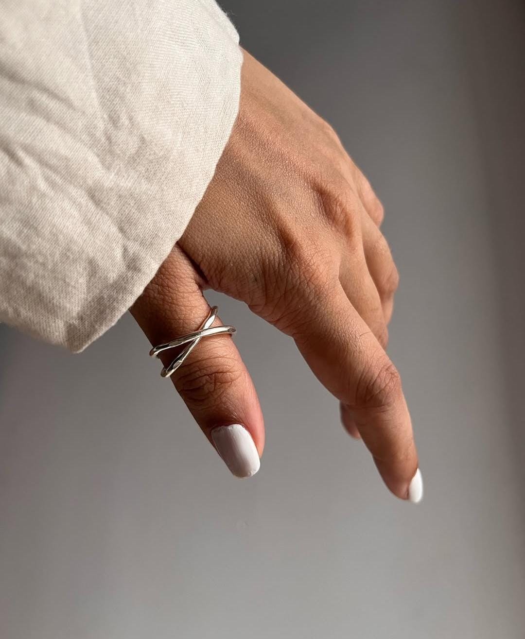 Rolling Band / Interlocked Band / Two Bands 925 Sterling Silver Ring