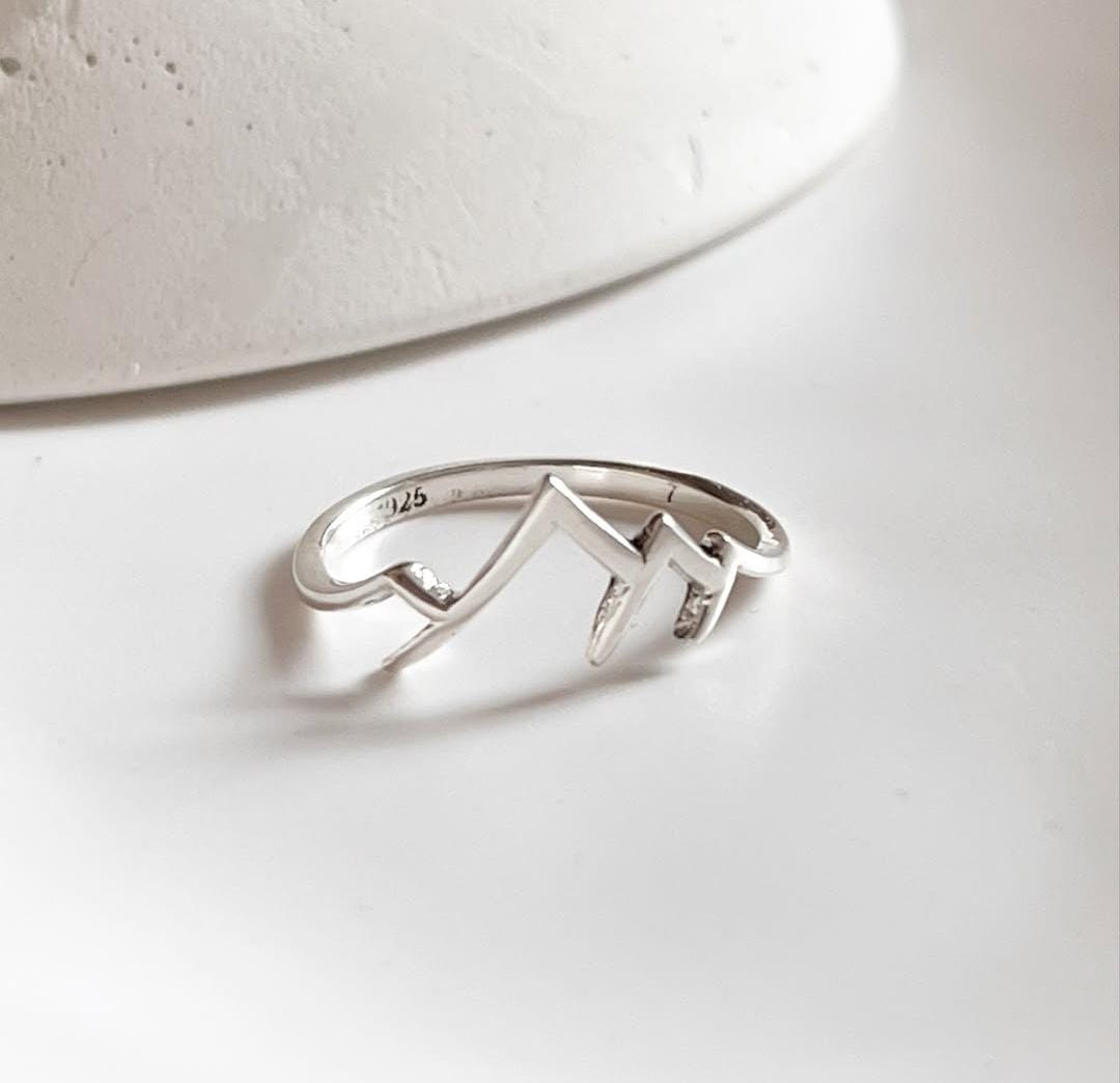 Mountains Stackable 925 Sterling Silver Ring
