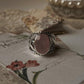 Rose Quartz Statement Twig textured Band 925 Sterling Silver Ring