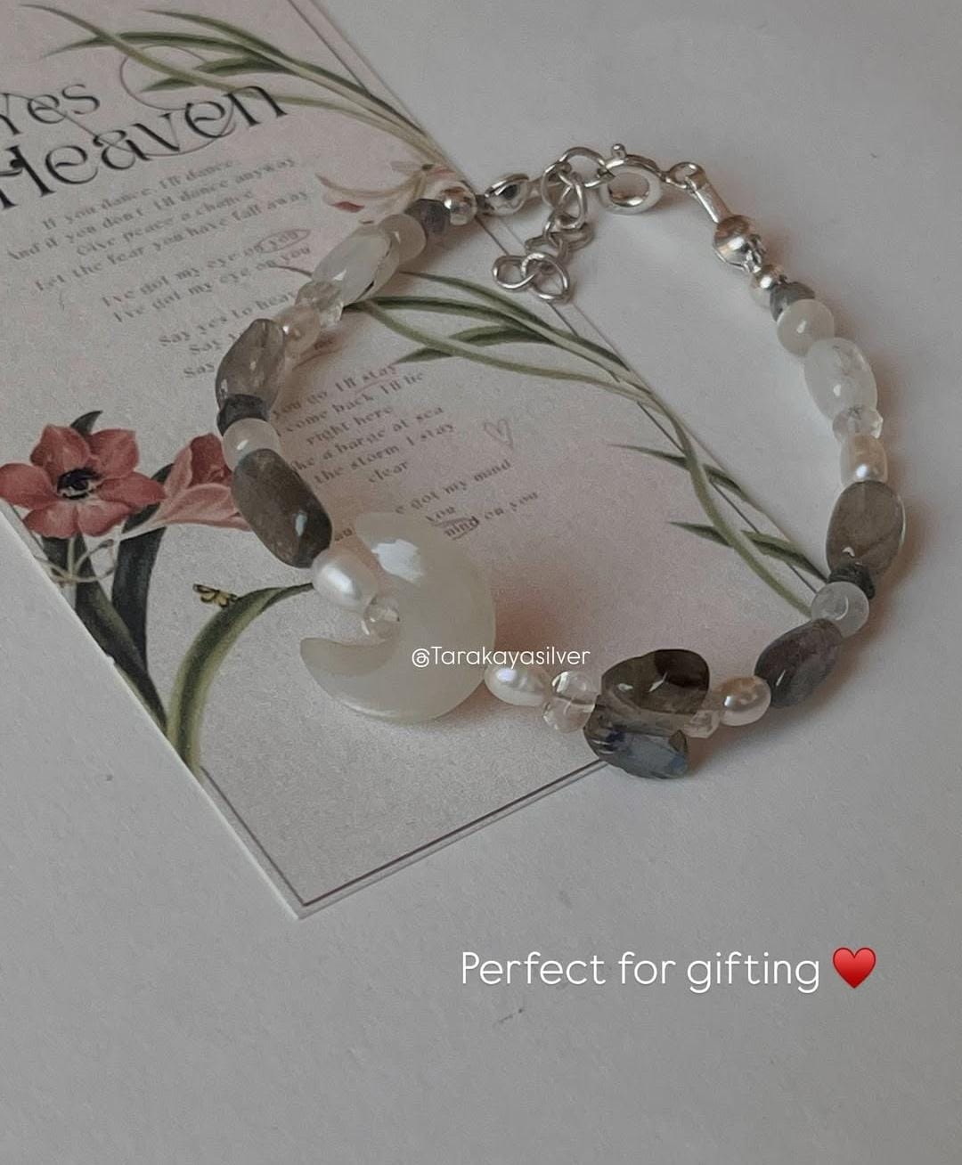 Natural silver bracelet with wings symbolizing strength and growth
