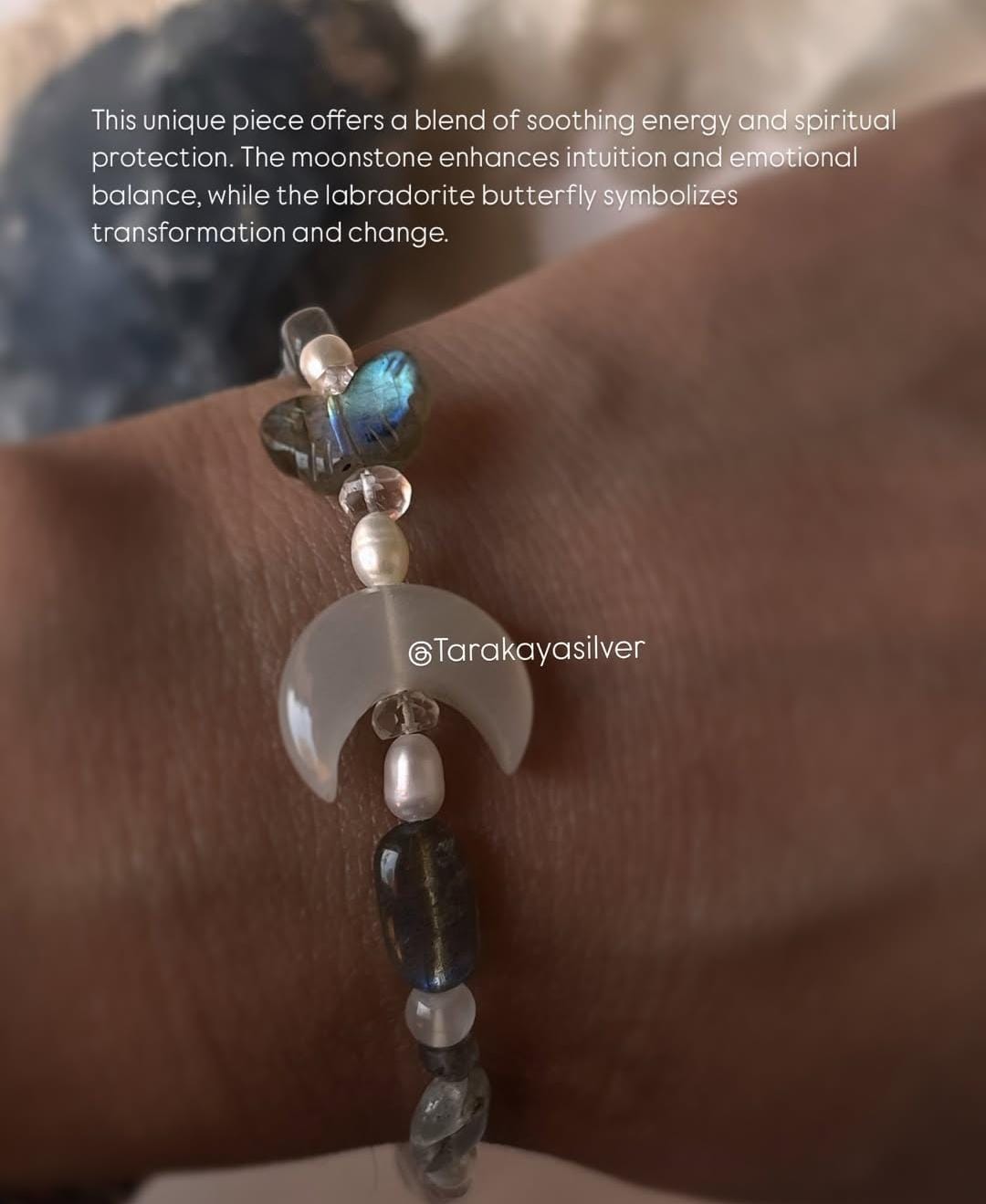 Natural silver bracelet with intricate wing design for spiritual energy