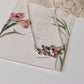 Elegant ruby flower bouquet necklace in 925 silver