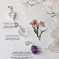 Healing charm set with howlite, amethyst, and clear quartz