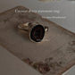 Red coconut druzy geode with garnet 925 silver ring  