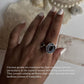 Handcrafted silver ring featuring red coconut druzy geode and garnet  