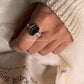  Red coconut druzy geode silver ring with garnet detail  