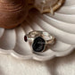 Sterling silver ring with druzy geode and garnet for energy and passion  