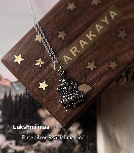 Laxmi Maa 925 silver pendant for wealth and prosperity  