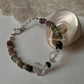 Natural crystal bracelet with clear quartz and multi tourmaline stones