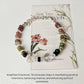Spiritual healing bracelet with multi tourmaline and clear quartz crystals  