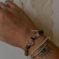 Artisan-crafted silver bracelet with colorful tourmaline and clear quartz stones