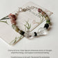 Multi-tourmaline and quartz bracelet with ethereal floral design