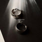 Bold Italian silver hoops in chunky statement design  