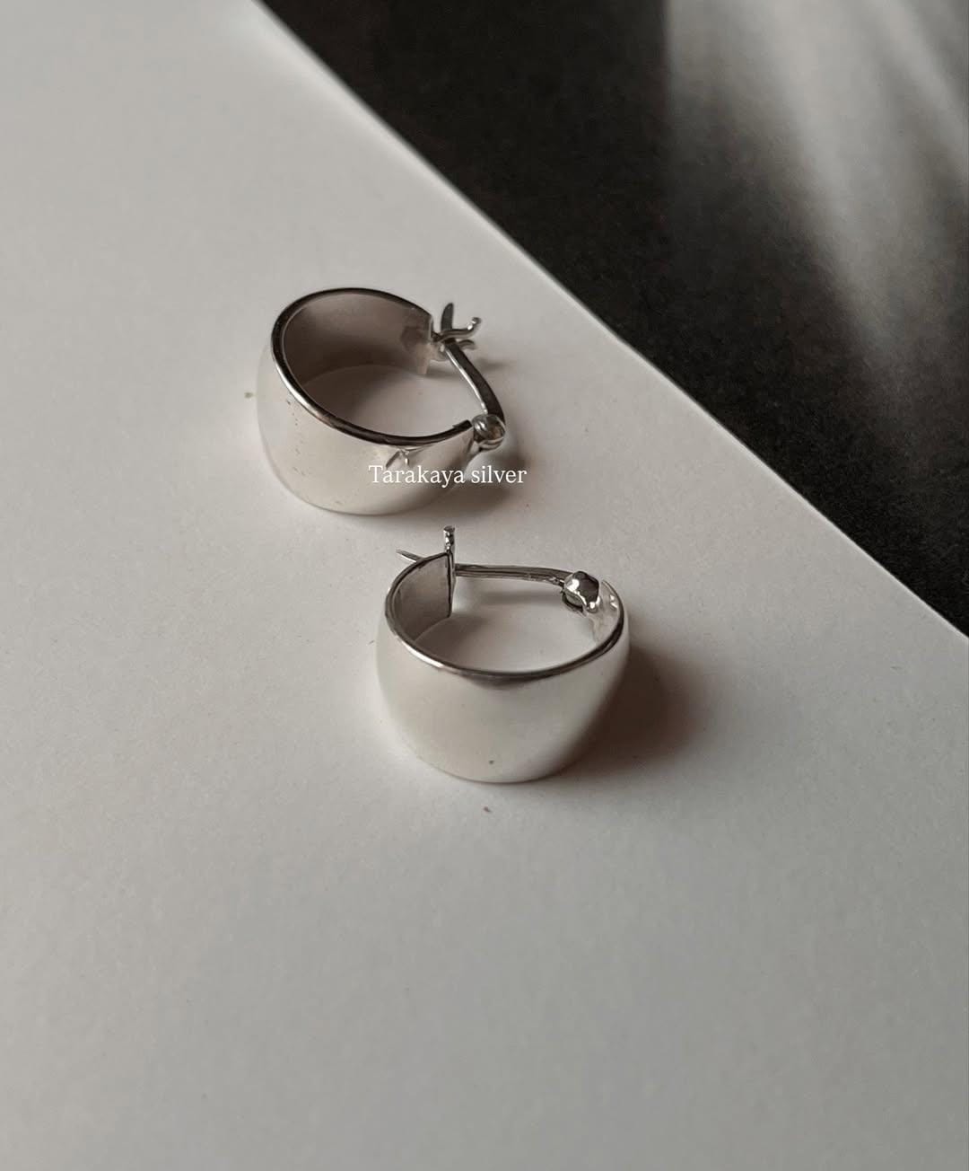 Statement chunky Italian hoops in 925 sterling silver 