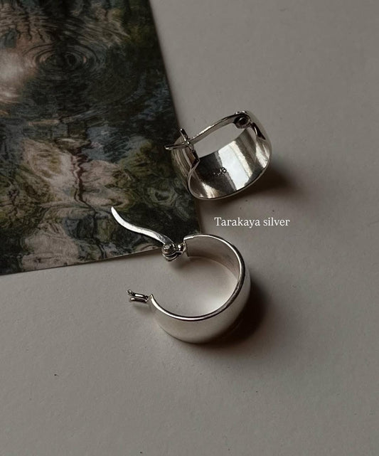  Italian-style chunky hoop earrings in 925 silver