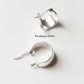 Chunky Italian statement 925 silver hoop earrings  