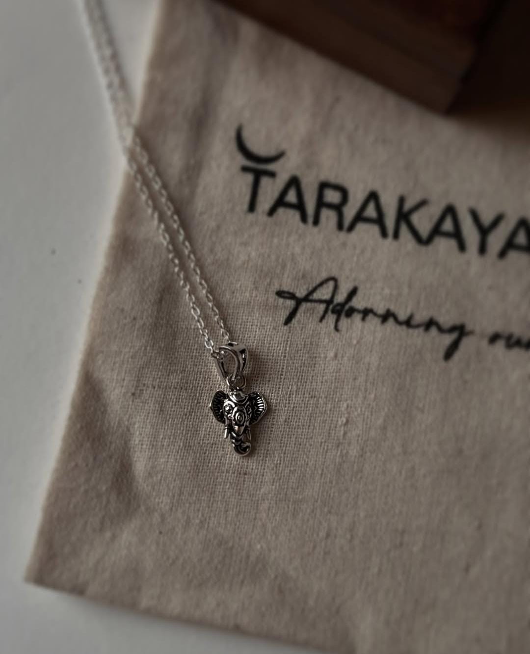 Handcrafted Boho Ganesha pendant in 925 sterling silver