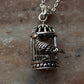 3D silver pendant of a pigeon in a cage, handmade from pure silver 925, perfect gift for special occasions.