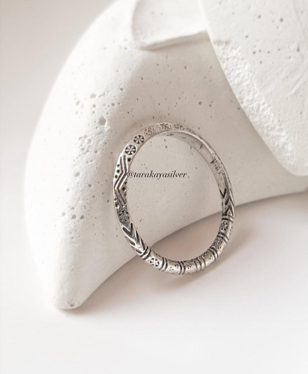 Tribal Edge Stackable Band 925 Sterling Silver Ring