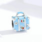 925 silver charm for travel lovers featuring suitcase design