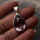 Amethyst Pear Cut Silver Pendant Handmade Jewelry 