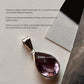 Unique Amethyst Pear Pendant in 925 Silver  