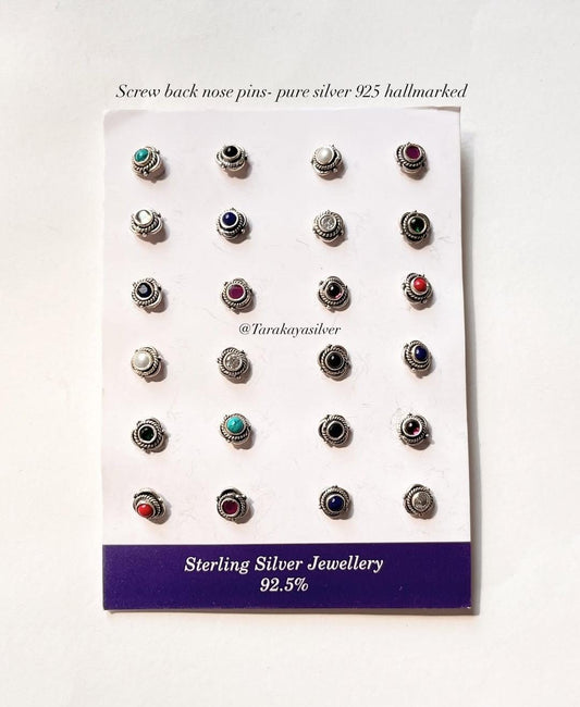 Tribal Floral Handcrafted South Screw Back Nose Pin  