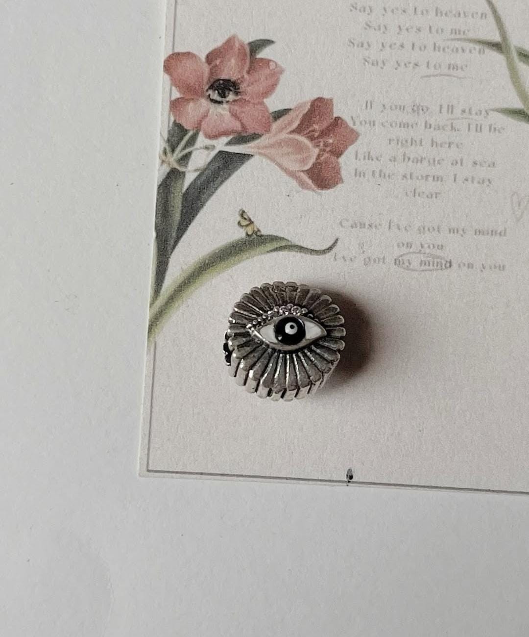 Sterling silver Evil Eye charm for Pandora bracelet  