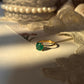 Gold Vermeil Green Onyx Round Solitaire 925 Sterling Silver Ring