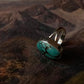 Faux Turquoise Big Oval 925 Sterling Silver Ring