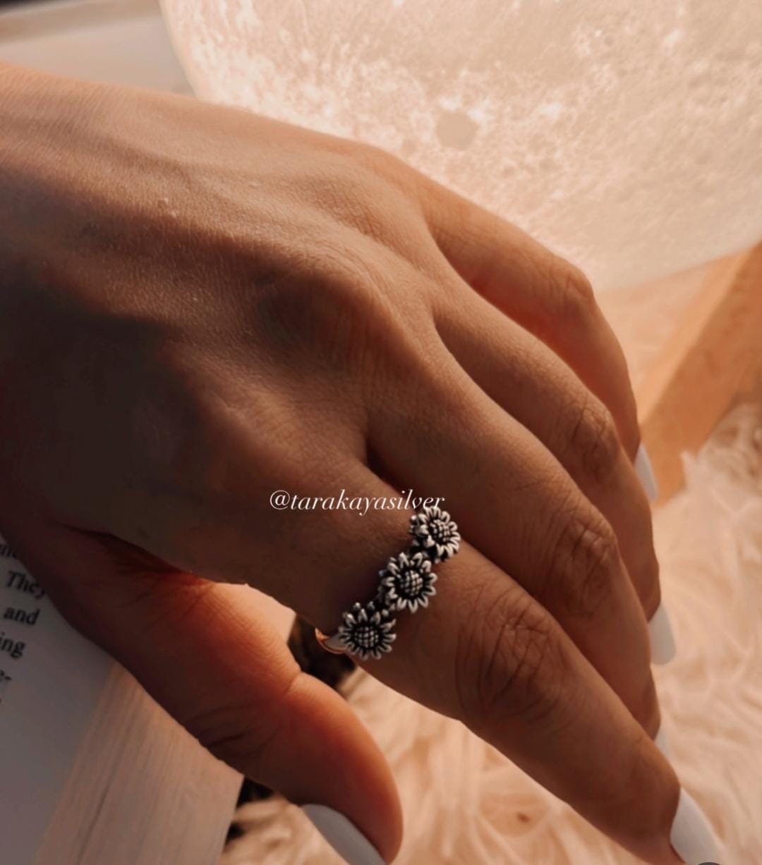 3 Daises 925 Sterling Silver Ring