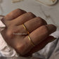 Gold Vermeil Dot, & Plain Round Stack Set 925 Sterling Silver Ring