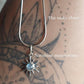 Sunshine moonstone pendant on flat sleek snake 925 sterling silver necklace