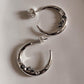 Celestial Charm -Crescent Moon Face Cz studded 925 Sterling Silver Half Hoops