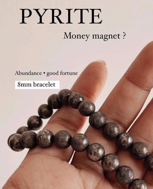 Pyrite Natural Crystal Bracelet 8mm