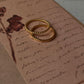 Gold Vermeil Textured & Rope Stack Set 925 Sterling Silver Ring