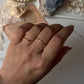 Gold Vermeil Textured & Plain Round Band Stack Set 925 Sterling Silver Ring