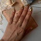 Gold Vermeil Textured & Plain Round Band Stack Set 925 Sterling Silver Ring