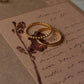 Gold Vermeil Textured & Big Dot Stack Set 925 Sterling Silver Ring