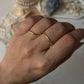 Gold Vermeil Textured & Plain Round Band Stack Set 925 Sterling Silver Ring